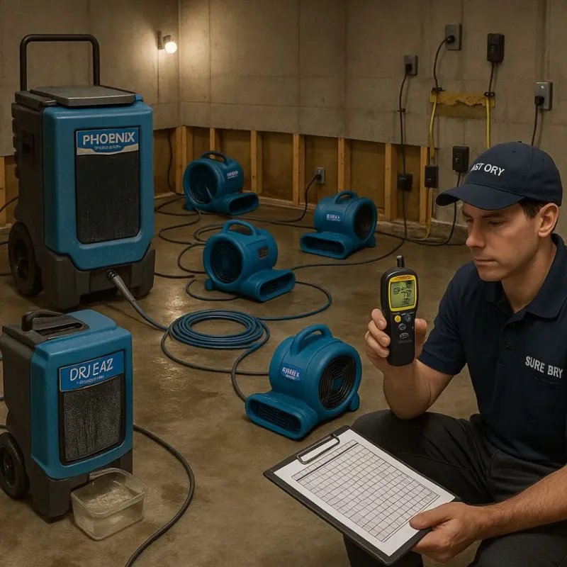 Structural Drying and Dehumidification process in Livingston Parish, LA